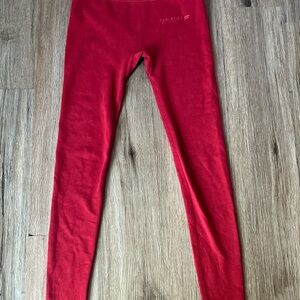 Fabletics Cloud Seamless High Waisted Leggings Deep Red LA Logo Size S